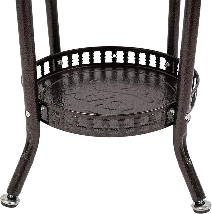 Multifunctional Metal Coat Rack Stand, Freestanding Coat Rack Hat Hall Tree with 2 Layer Basket and Practical Feet, Clothing Rack for Hallways, Living Rooms, Bronze