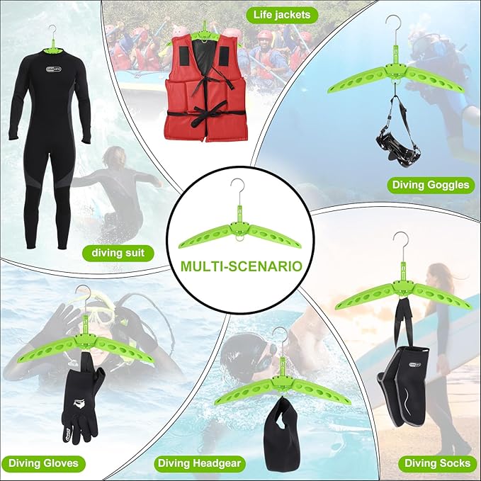 Wetsuit Hanger, Gimilife Surfing & Scuba Diving Accessory, Perfect to Dry Wetsuit Drysuit Life Jacket or BCD, Quick Dry Foldable & Vented Dryer for Wetsuite Dry Suit（1 PCS ）