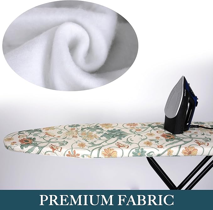Premium Ironing Board Cover and Pad – Reflective Heat Technology, Heavy-Duty Fabric – Scorch & Stain-Resistant Padding (15″X54″)