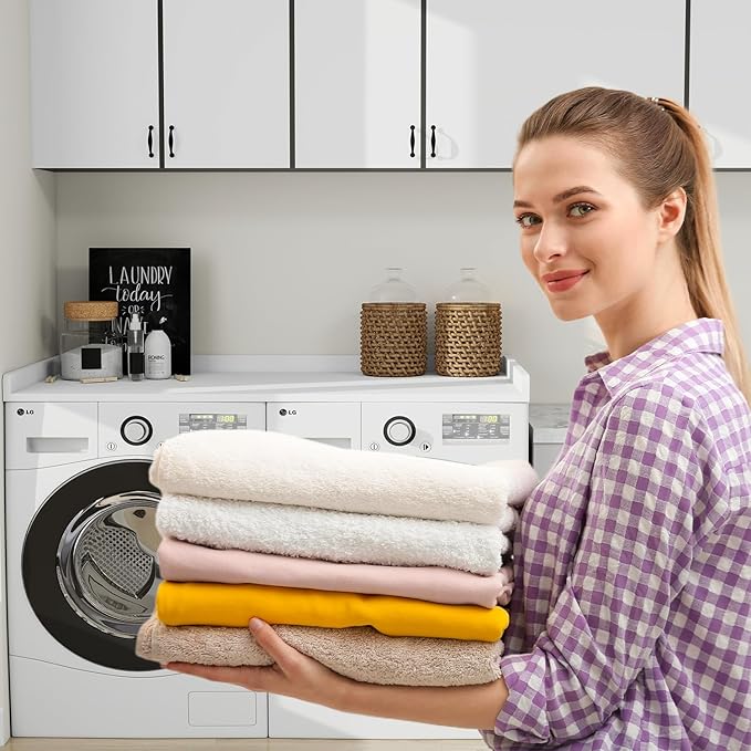 Washer Dryer Countertop, 54" Width * 27.4” Depth Washer and Dryer Covers for The Top for Laundry Room Organization, Washer and Dryer Countertop Shelves, White