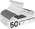 SONGMICS Pack of 50 Coat Hangers, Heavy-Duty Plastic Hangers, Clothes Hangers, White and Dark Gray UCRP020W02