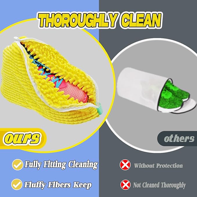 Shoes Washing Bag for Washing Machine, Reusable Laundry Shoe Bag For Washer And Dryer, Shoe Cleaning Washing Bag for All Shoe Types And Sizes (2 PCS - Yellow)