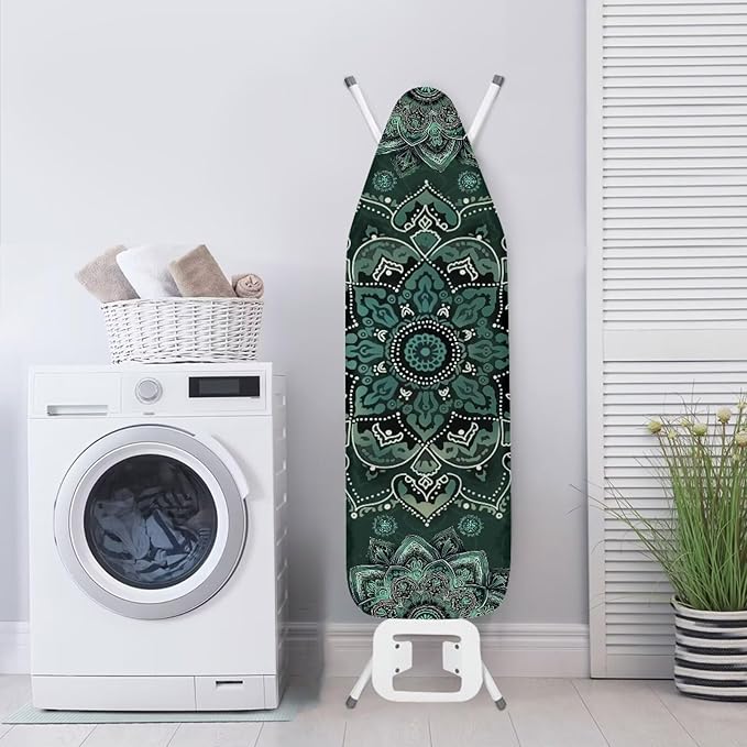Boho Mandala Ironing Board Cover Heat Resistance & Resist Scorching Iron Board Covers with Padding for Standard Size 15×54 Inch Board
