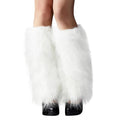 Zando Furry Faux Fur Leg Warmers for Women - Soft Fluffy Legwarmer Winter Boot Cuffs Covers for Daily Halloween Santa Costume