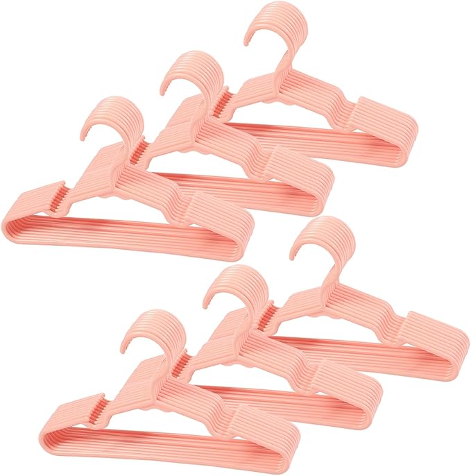 60 pcs Pink Baby Nursery Closet Hangers,Non-Slip Laundry Infant Pant Hanger for Newborn Clothes,Ultra-Thin Child Coat Hanger for Girl Boy Toddler Kids