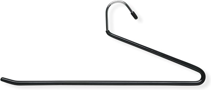Honey-Can-Do HNG-01199 Open-Ended Vinyl-Coated Pant Hanger, 3-Pack,Chrome/Black