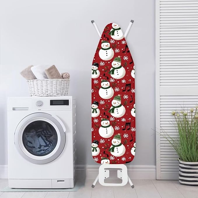SEANATIVE Cute Snowman Ironing Board Cover Dust Proof and Stain Proof Ironing Board Protective Cover with Elastic Edges, 54x15 Inch