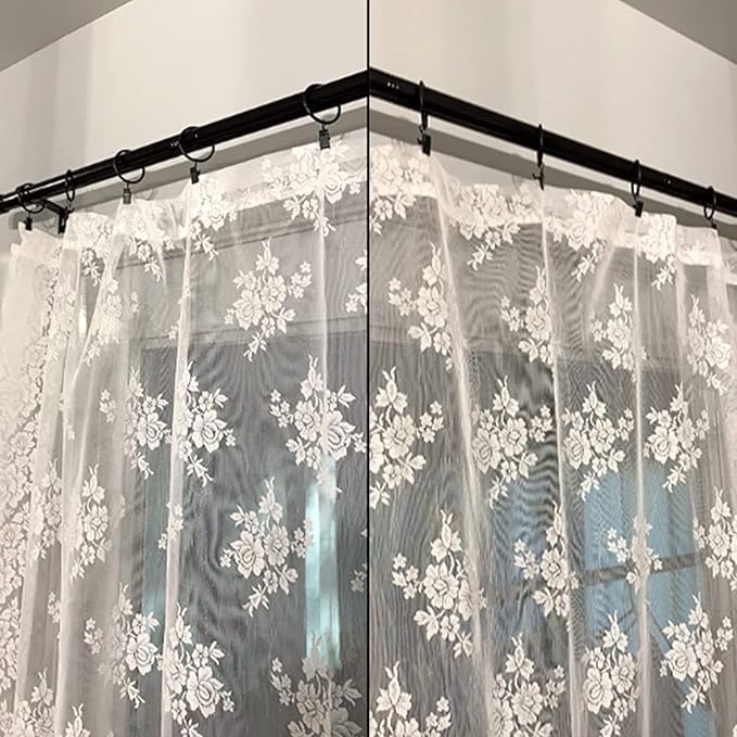 40 Pack Black Curtain Rings with Clips, Curtain Hooks Hangers Clip Rings for Hanging Drapes Bows Hat, Drapery Rings 1.26 in I D, Fits up to 1 in Diameter Curtain Rod.