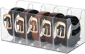 Belt Organizer - Clear Stackable Belt holder for Closet and Drawer Storage - 5 Compartments with Removable Dividers, Multi-Purpose Display Bins With Inserts For Ties, Socks, underwear (1)