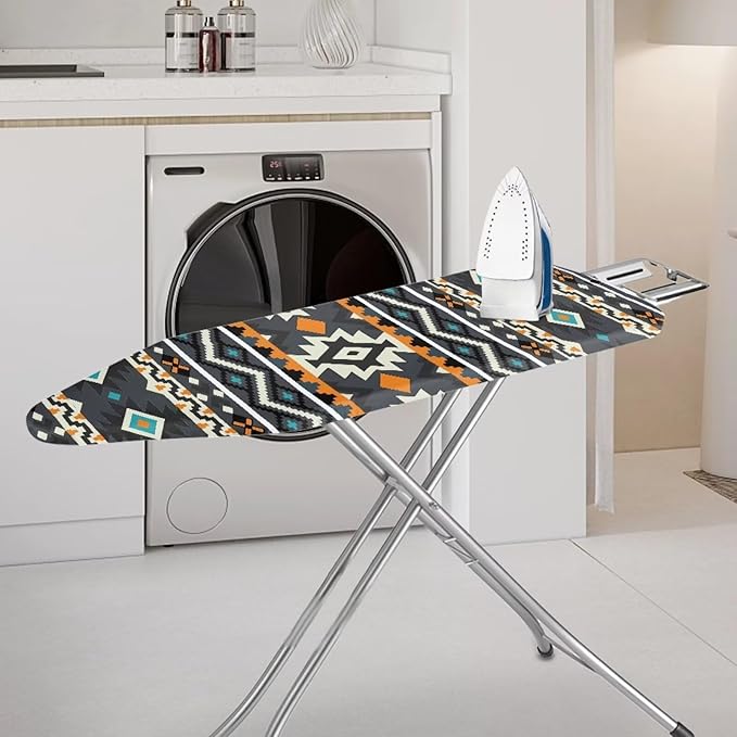 SEANATIVE Ethnic Tribal Ironing Board Cover Stretchy Adjustable Ironing Board Replacement Sleeve Thick Stain Resistant Cover with Padding 54 x 14 Inch,Green