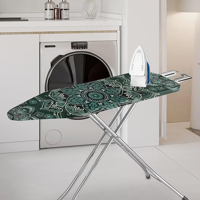 Boho Mandala Ironing Board Cover Heat Resistance & Resist Scorching Iron Board Covers with Padding for Standard Size 15×54 Inch Board