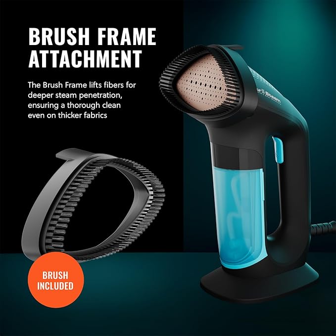 PurSteam SteamPulse Pro Handheld Steamer for Clothes, Portable Handheld Fabric and Garment Travel Steamer Iron Press Wrinkle Remover with Fabric Brush (Pack of 3)