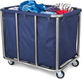 Commercial Laundry Cart with Wheels - Industrial Grade, Heavy Duty, Large Laundromat Cart 440-pound Weight Capacity, 400L Volume