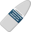 Ironing Board Cover and Pad 18x49 Large, Extra Thick Natural Cotton, Silicone Coated, Scorch Resistant, Elastic Edge with Hook Loop Strap, Wide Iron Board Padding, Heatproof Silver