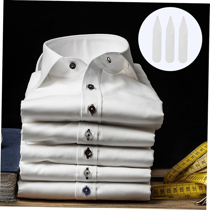 LIFKOME 300pcs Collar Support for Shirts Pet Collar Stays Warping Design for Men and Women Dress Shirts Lightweight and Compact Style