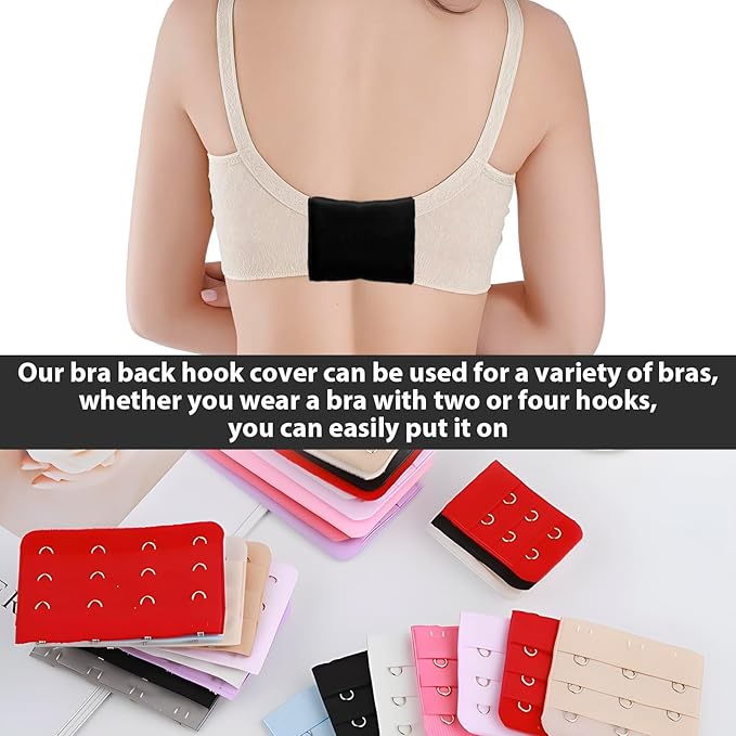 3-Pack Breathable Cotton Bra Hook Covers | Soft Back Strap Pads | Stop Bras Chafing & Hooks Irritation