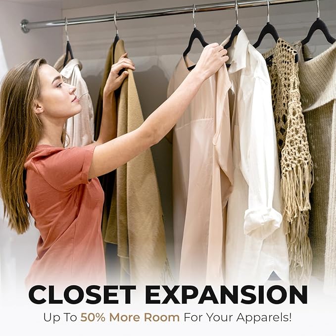 30 Pack Velvet Hanger for Shirt Pants Dresses Skirts Suits Jackets - Slim Space Saving Design - Standard Coat Hanger - Sturdy & Durable Design with Shoulder Grooves Hook