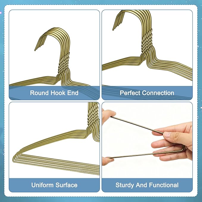 120 Pcs 16" Wire Hangers Bulk Metal Wire Hangers for Clothes Dry Cleaner Hanger for Coat (Bronze)