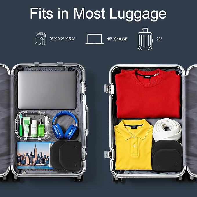 Small Hard Hat Travel Case for Baseball Caps - Crush Proof Cap Carrier for 3 Hats, Hat Storage Organizer with Adjustable Shoulder Strap and Handle, for Travel & Home Use