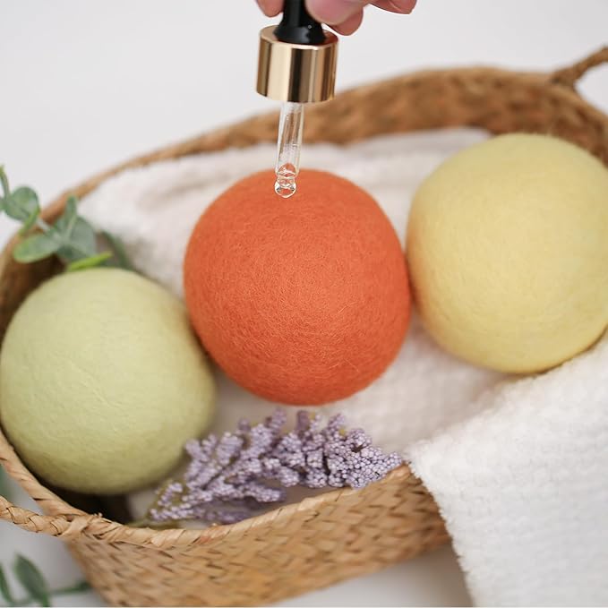 Wool Dryer Balls Handmade 3 Pack XL,Organic Laundry Dryer Balls,100% New Zealand Wool Natural Fabric Softener,Reusable 1000 Loads,Wrinkles Free, Shorten Drying Time,Baby Safe (3 Pack,Winter Sunshine)