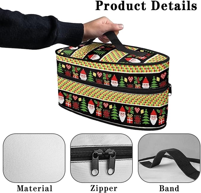Christmas Iron Storage Bag Compatible with Most Iron Lightweight Easy to Clean Clothes Iron Storage Case with Zipper Handle Fits Outing, Tree Gift Poinsettia