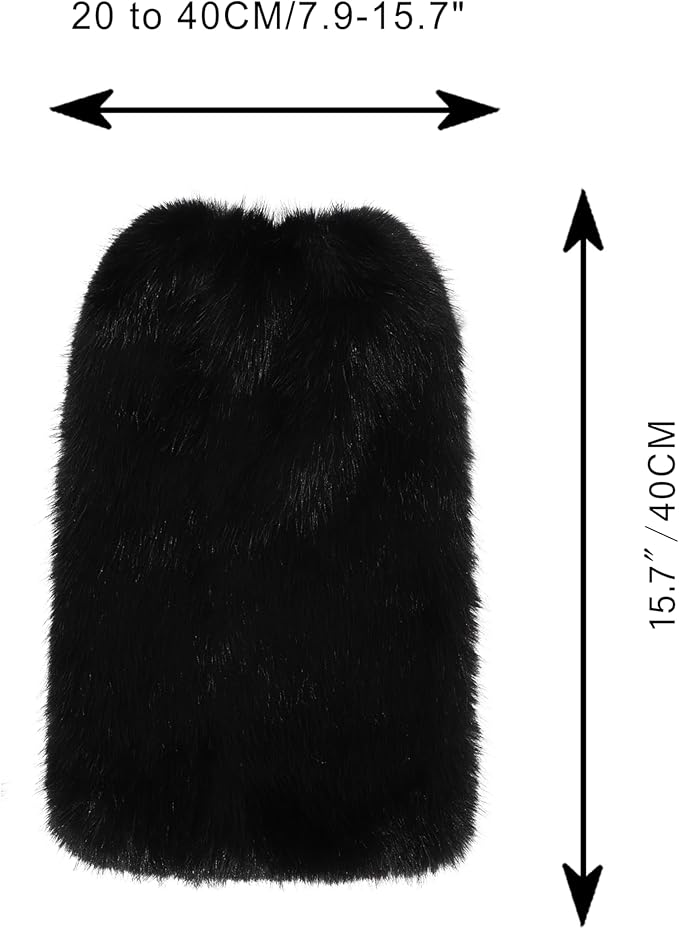 LA CARRIE Women Fuzzy Faux Fur Leg Warmers Fluffy Winter Long Foot Cuffs Furry Boot Socks