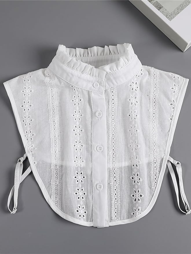 Jacquard Pure Cotton Fake Collar Comfortable and Breathable Hollow Out Dickey Collar Collar for Women & Girls