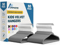 Gray Velvet Kids Hangers 50 Pack, 10.83" Non-Slip Baby & Toddler Hangers for Clothes, Space-Saving Slim ABS Plastic with 360° Swivel Hook & Notched Shoulders, Up to 10 lb Capacity