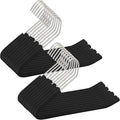 Open Ended Padded Pants Hangers Non Slip Foam Sponge Coated Pant Hangers for Men and Women Plating Anti Rust Chrome Metal for Closet Jeans Slacks Towel Skirt Organizer, Black(20 Pack)