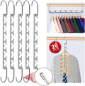 Space Saving Hangers - 20 Pack Metal Magic Closet Organizer, Stainless Steel Hanging System for College Dorm Room Essentials