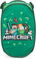 Jay Franco Minecraft Pop Up Hamper - Mesh Video Game Laundry Basket Bag with Durable Handles - Storage for Clothes or Toys