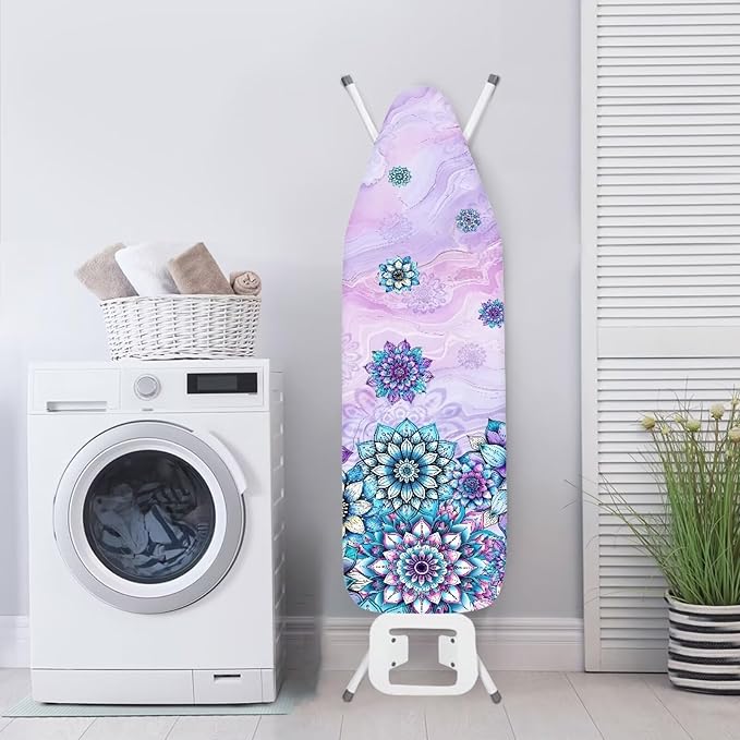 Boho Flowers Durable Iron Board Cover Scorch & Stain Resistant Ironing Board Cover Standard Size with Hook and Loop Fastener Strap Thanksgiving Decor