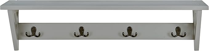 Alaterre Furniture Coventry 36" W Coat Hook with Shelf, Gray