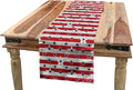 Ambesonne USA Table Runner, Patriotic Pattern Love My Country Continent American Patriotic Freedom 4th of July Party Decorations Rectangular Runner, for Dining Room & Kitchen, 16" X 72", Navy Blue