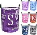 Custom Name Laundry Hamper, Personalized Laundry Basket with Name for Baby Boys Girls, Customized Collapsible Dirty Clothes Hamper Storage with Handles for Bedroom Bathroom Dorm Room Decor