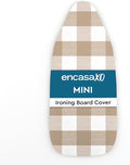 Encasa XO Ironing Board Cover and Pad 28"x12" - 4mm Felt Mini Iron Board Cover with Padding, Stain-Safe Dye, Non Slip, Elastic Bungee Cord Tightening, Heat Resistant Buffalo Beige