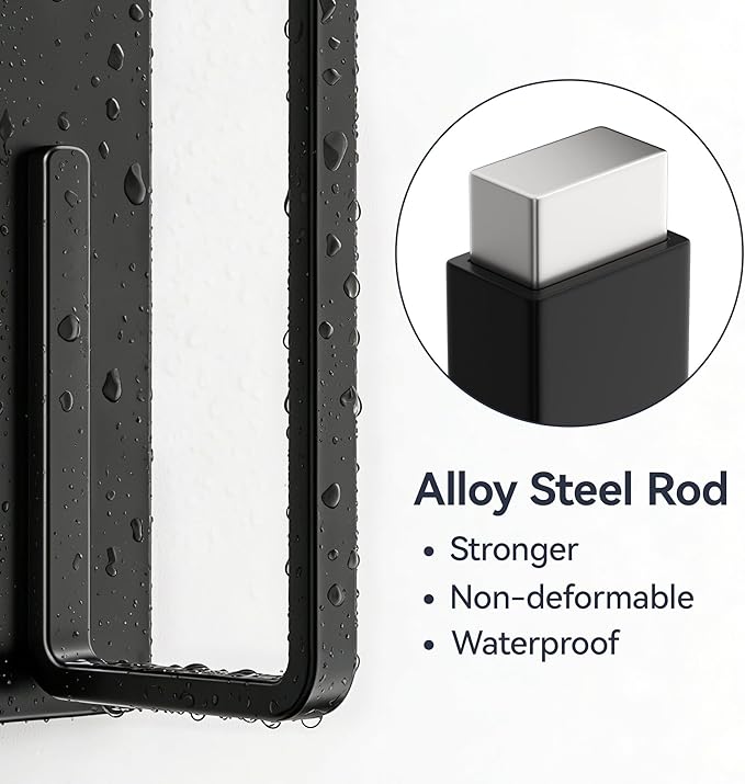 Heavy-Duty Magnetic Paper Towel Holder Fits Jumbo Rolls, Black, Suitable for Kitchens, RVs, Washing Machines, BBQ Carts