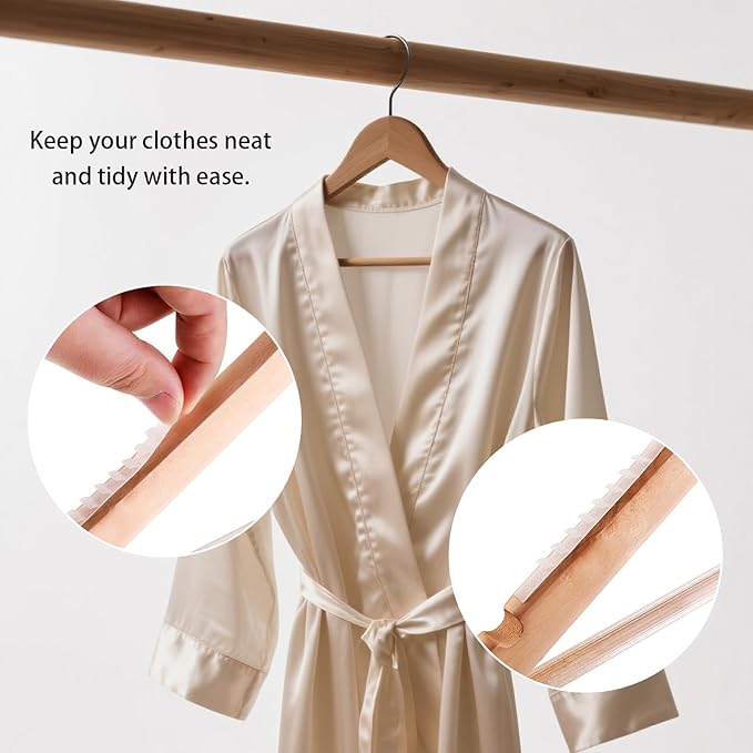 300 Pack Non-Slip Rubber Hanger Grips, MaehSab Adhesive Clear Clothing Hanger Strips for Wood & Plastic Hangers, 2.8 x 0.2 Inch Clothes Hanging Accessories for Home & Retail Use