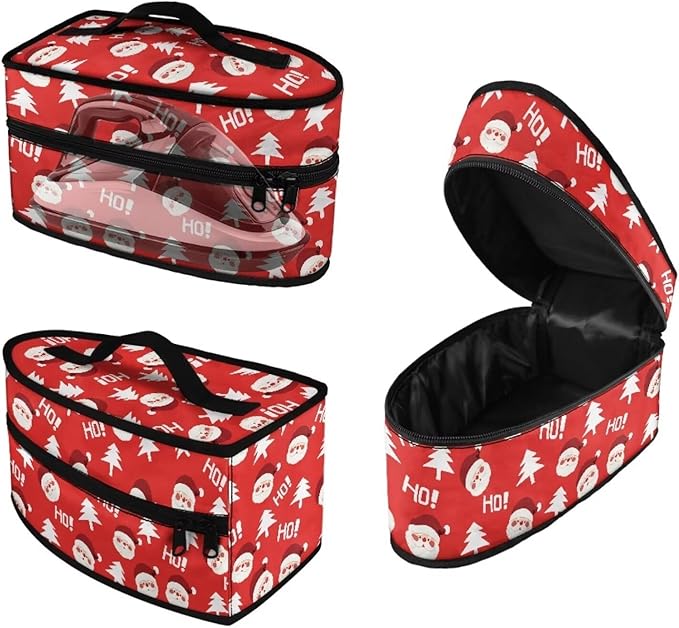 Christmas Hat HOHOHO Steam Iron Storage Bag Fits for Accessories Travel Irons, Portable Handheld Iron Storage Cover for Clothing Store