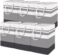 6 Pack Laundry Hamper Freestanding, Large Laundry Basket, 75 L Collapsible Tall Clothes Hamper with Easy Carry Handles for Clothes, Towels in the Family and Dorm, Gradient Grey
