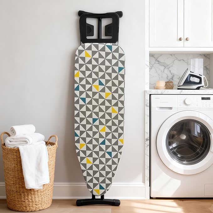 Ironing Board Cover and Pad, Sewn-in Thick Feltpads, Elastic Edge,15"x48"Scorch & Stain-Resistant Replacement Ironing Board Cover, Fits Standard Ironing Boards, Durability & Easy to Install