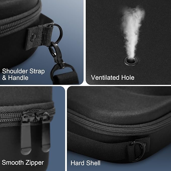 Small Hard Hat Travel Case for Baseball Caps - Crush Proof Cap Carrier for 3 Hats, Hat Storage Organizer with Adjustable Shoulder Strap and Handle, for Travel & Home Use