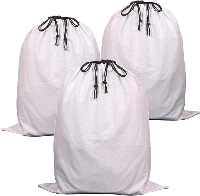 3 Pack Jumbo Drawstring Dust Covers Large Cloth Storage Pouch String Bag for Handbags Purses Shoes