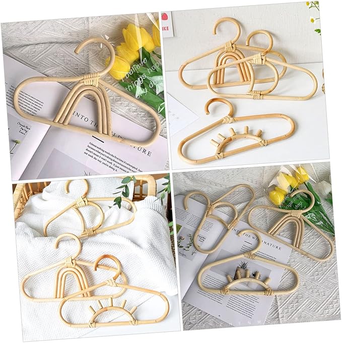 Children Hanger Hanging Wall Decor Moon Decor Hat Hanger Boho Heavy Duty Clothes Rack Kids Room Hangers Bohemian Kids Clothes Rack Hat Baby Skirt Rattan