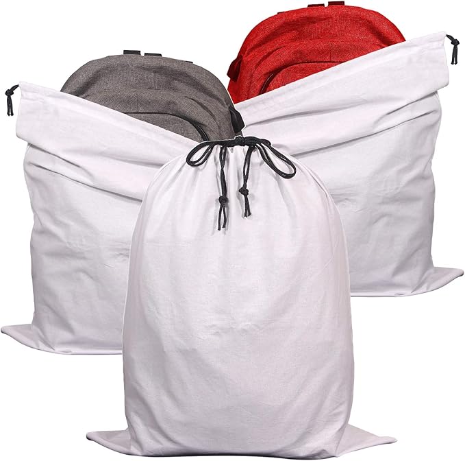 3 Pack Jumbo Drawstring Dust Covers Large Cloth Storage Pouch String Bag for Handbags Purses Shoes