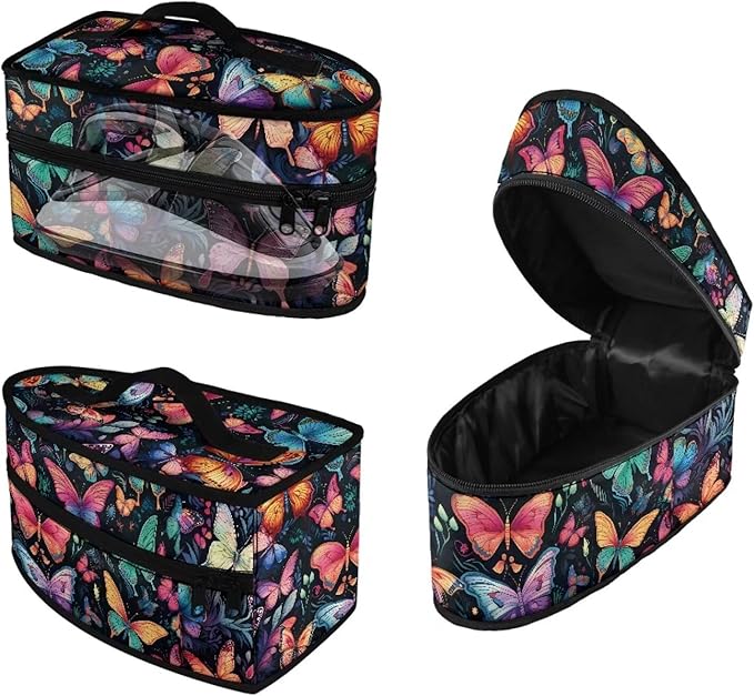 Colorful Butterfly Travel Iron Storage Box Carrier Bag with Handle Iron Accessories Portable Lightweight Iron Organizer Carrier Bag