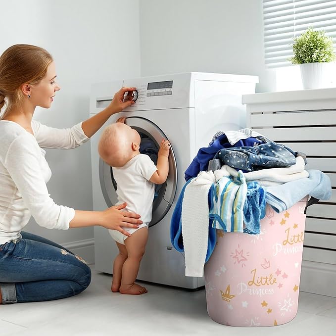 Pink Princess Laundry Basket Princess Room Decor Dirty Clothes Kids Laundry Hamper Girls Room Decor Girls Hamper