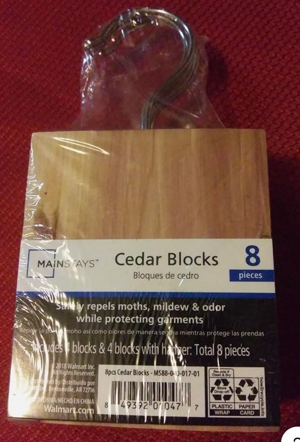 MS CEDAR BLOCKS (4 Blocks and 4 Blocks W/Hangers) 8 pieces