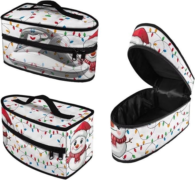 Christmas Snowman Light Clothes Iron Storage Case Universal for Most Iron Decorative Foldable Steam Iron Storage Case with Zipper Handle