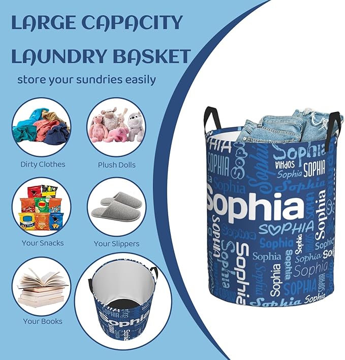 Personalized Laundry Hamper with name, Customizable Name Laundry Basket, Custom Laundry Hamper with Name, Customized clothes hampers with Handles Gifts for Men Women